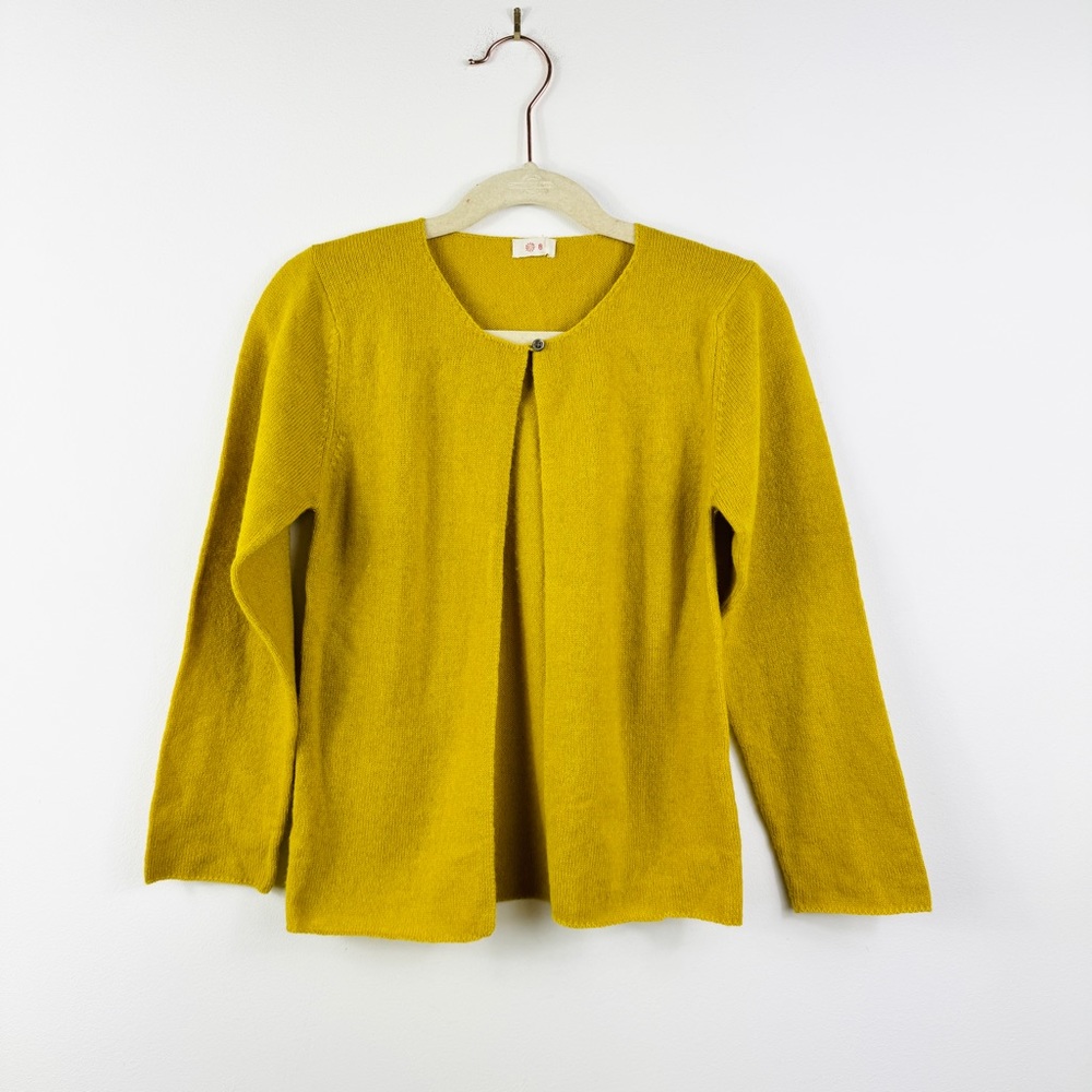 Ketiketa 100% wool little girls cardigan in mustard